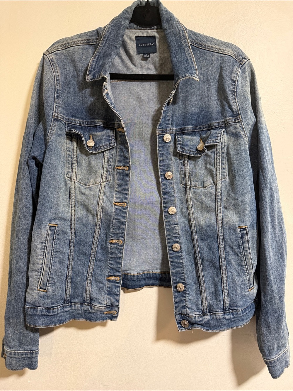 Just USA Faded Light Blue Denim Jacket